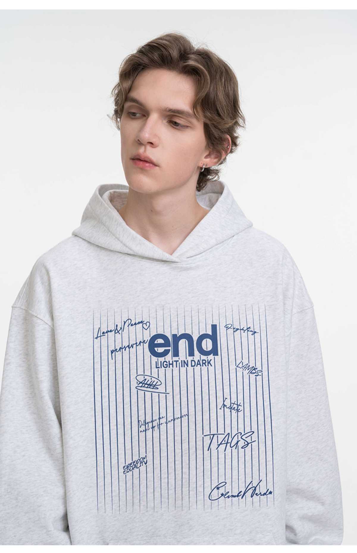 大きめファッション  ストリート系グラフィックオーバーサイズパーカー