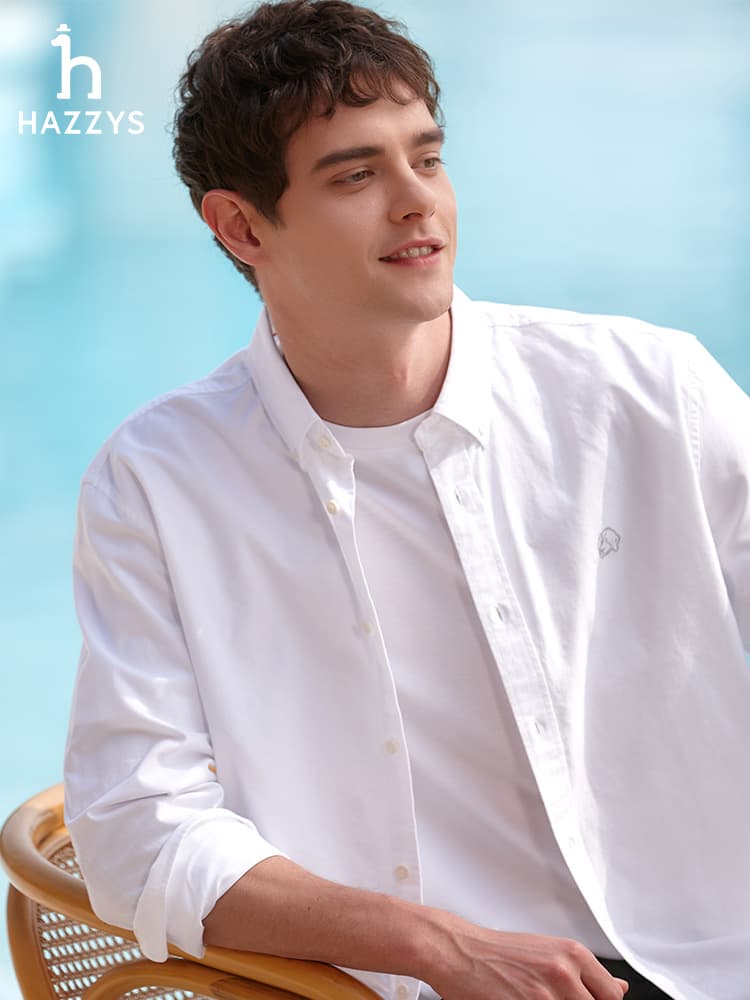 大きめサイズ 夏空リゾート風ゆったりシャツ