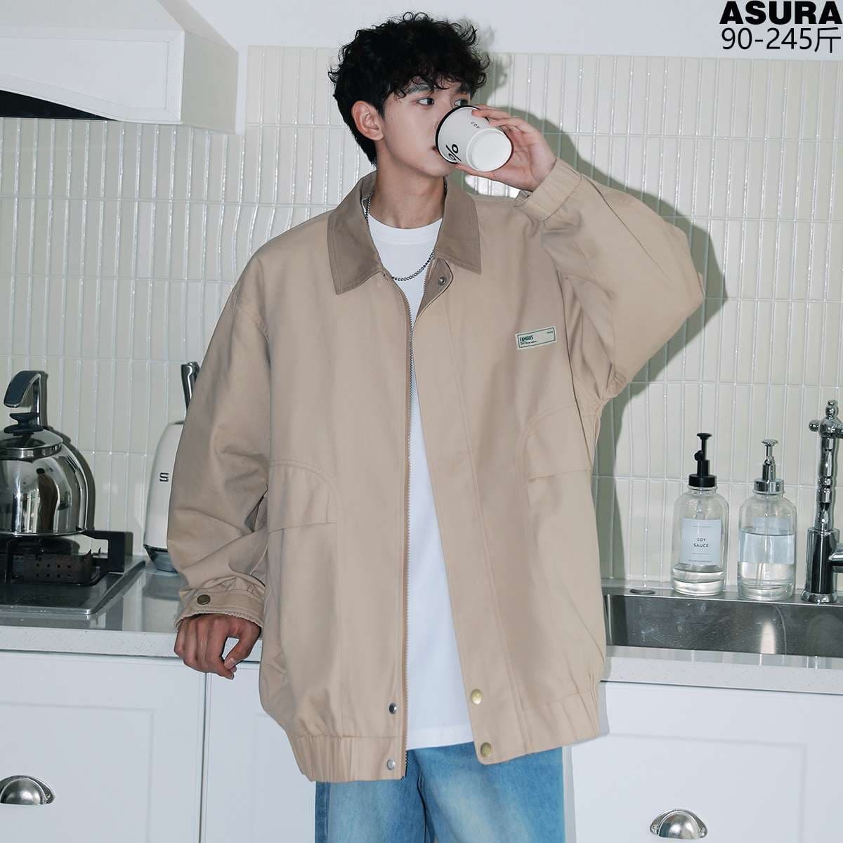 大きめファッション  ゆったりワークジャケット メンズ