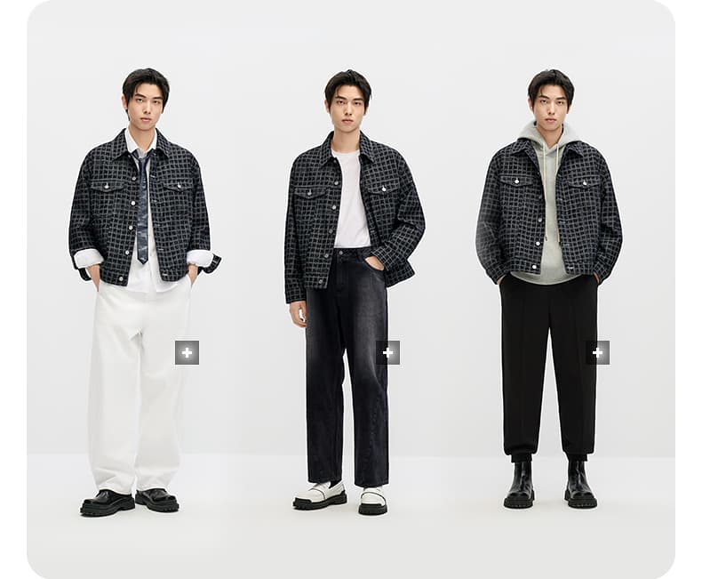 大きめサイズ 格子模様 オーバーサイズ シャツジャケット