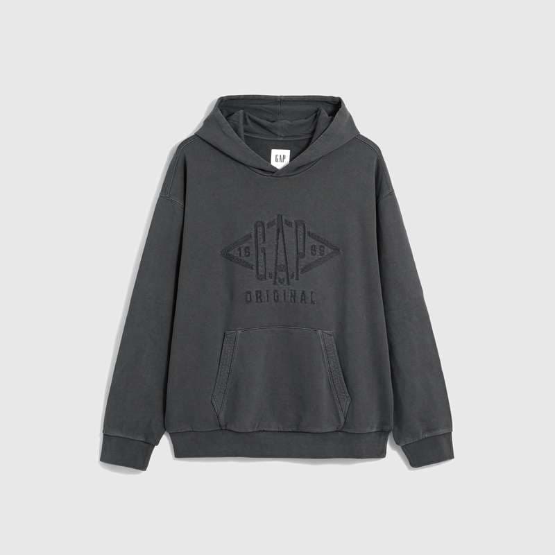 大きめファッション  ゆったりロゴプリントパーカー