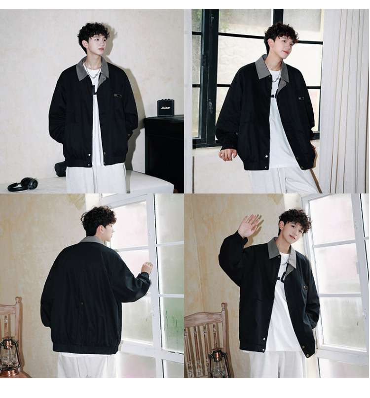 大きめファッション  ゆったりワークジャケット メンズ