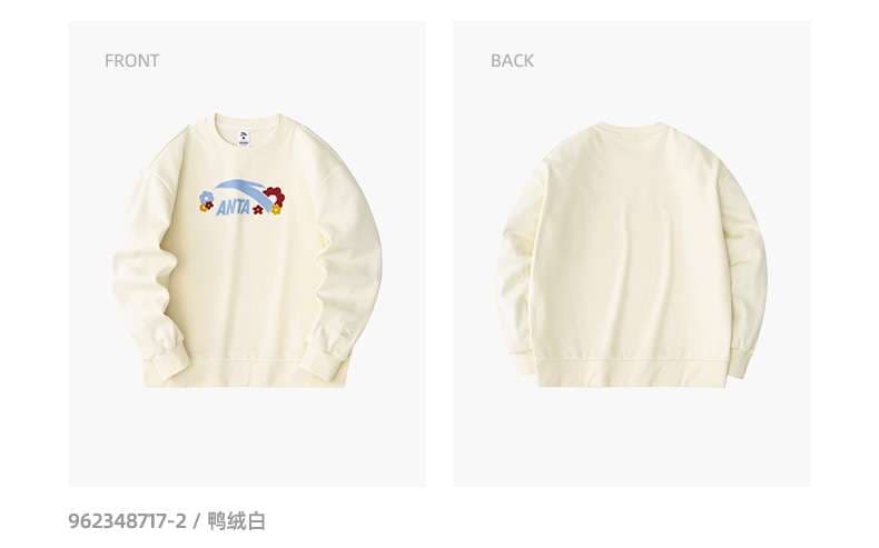 大きめファッション  花柄プリントゆったりスウェットトレーナー