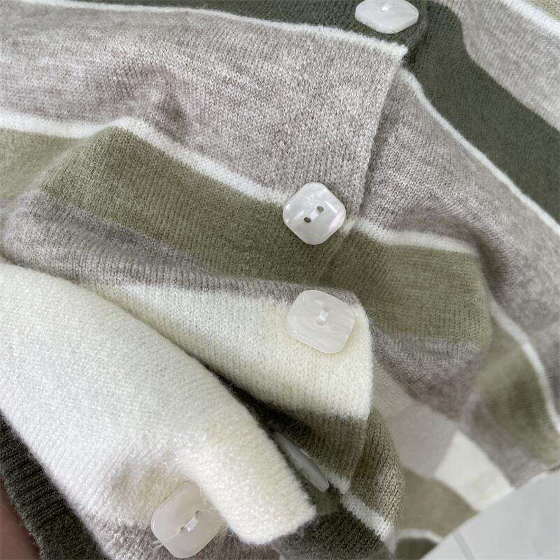 ジャストサイズよりも大きめの、体に密着しないゆるっとゆとりのあるファッションサイト ゆったりマルチボーダーカーディガン